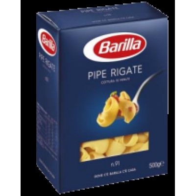 №91 Макаронні вироби 500г ТМ БАРІЛЛА 'BARILLA' PIPE RIGATE труба 1/12шт